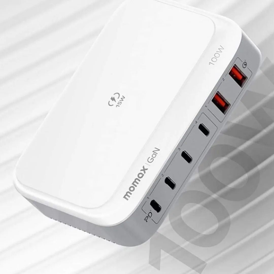 Momax Q.Plug Box 100W Desktop Charger with Wireless Charging