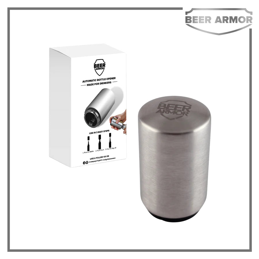 Beer Armor Automatic Pop Beer Bottle Opener (Stainless Steel)