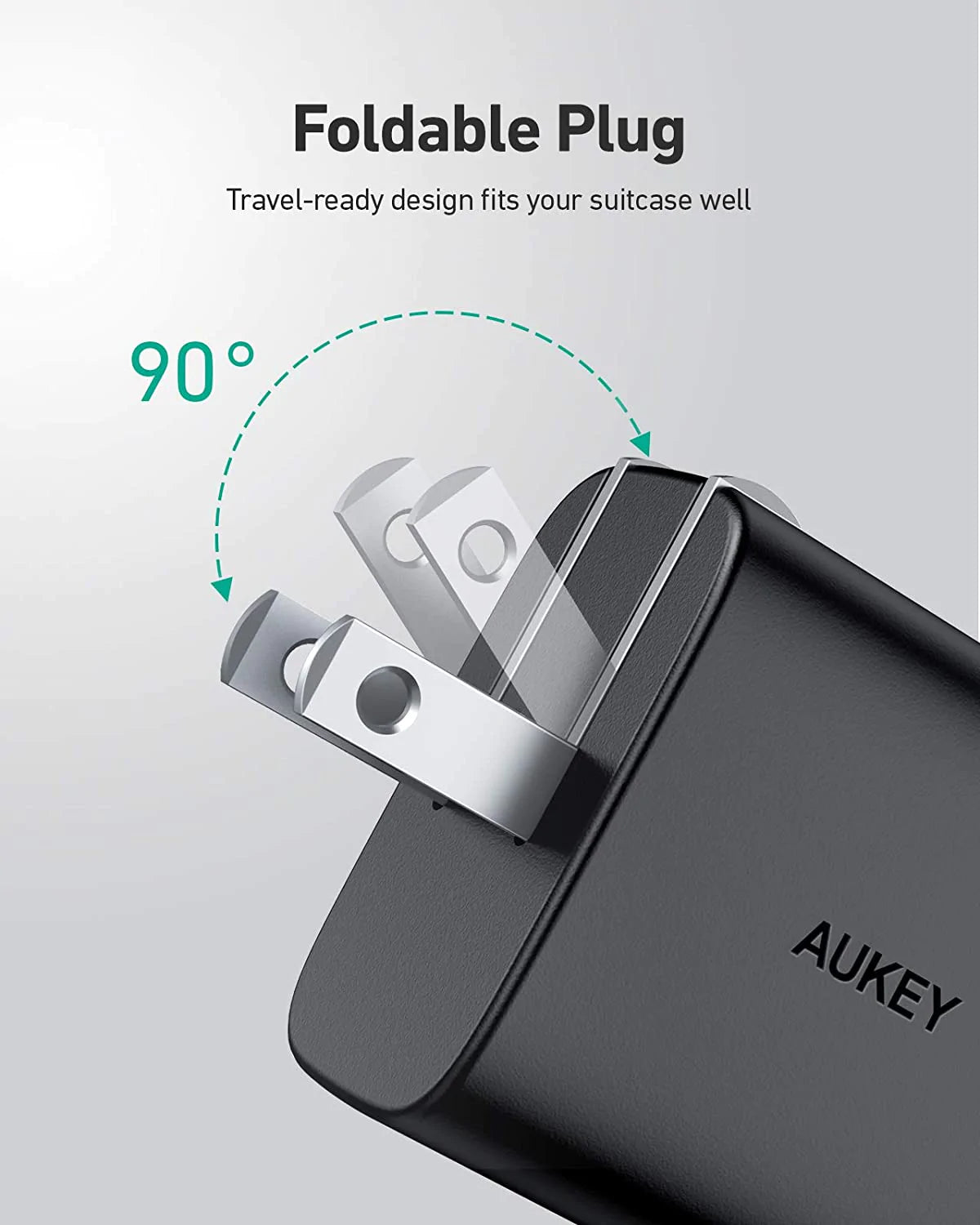 Aukey PA-F1S Fast Charger w/ USB-C to Lighting Cable (2M / 6.6Ft)
