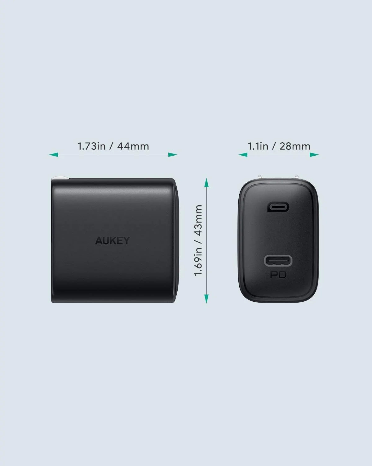 Aukey PA-F1S Fast Charger w/ USB-C to Lighting Cable (2M / 6.6Ft)