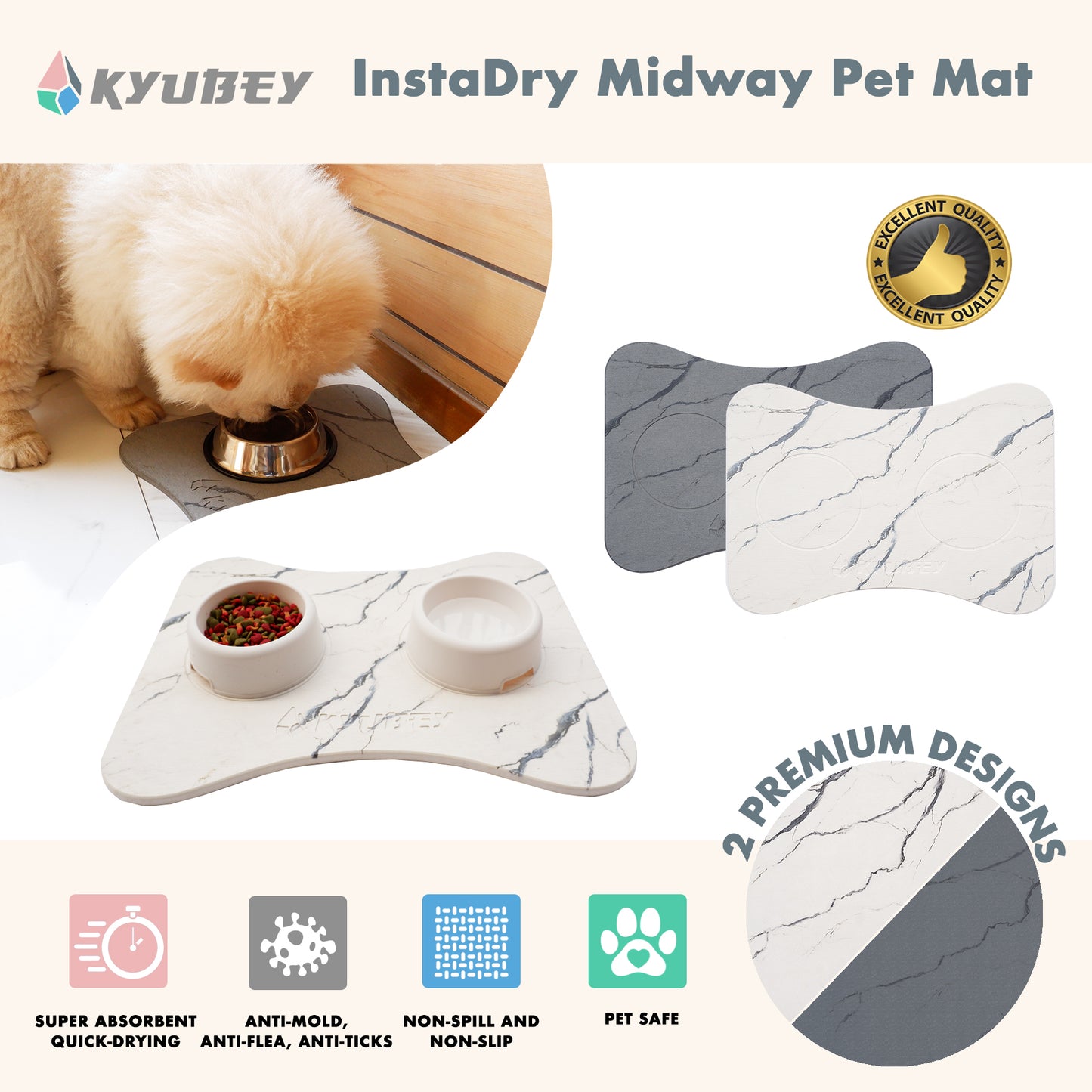 Kyubey InstaDry Midway Pet Mat