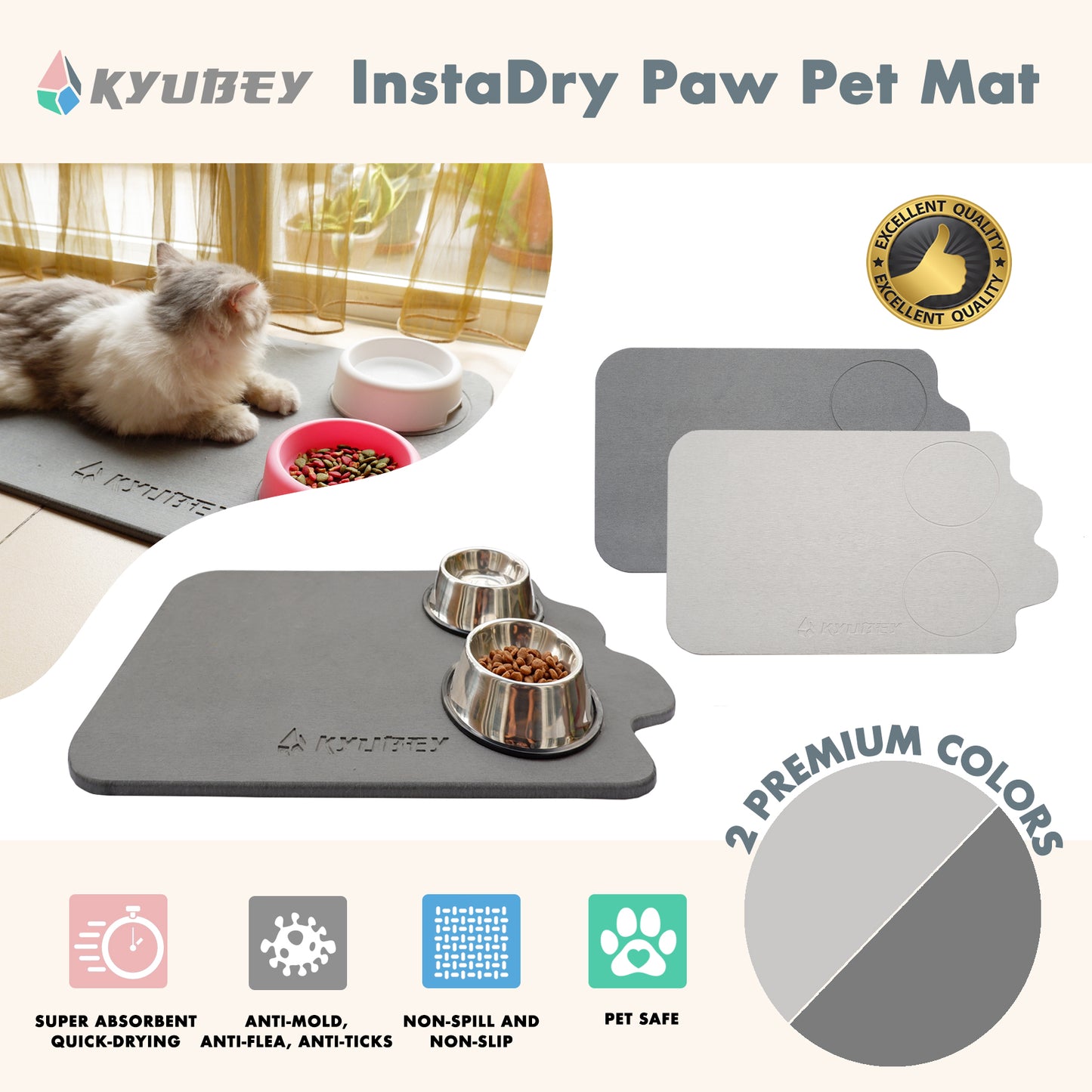 Kyubey InstaDry Paw Pet Mat