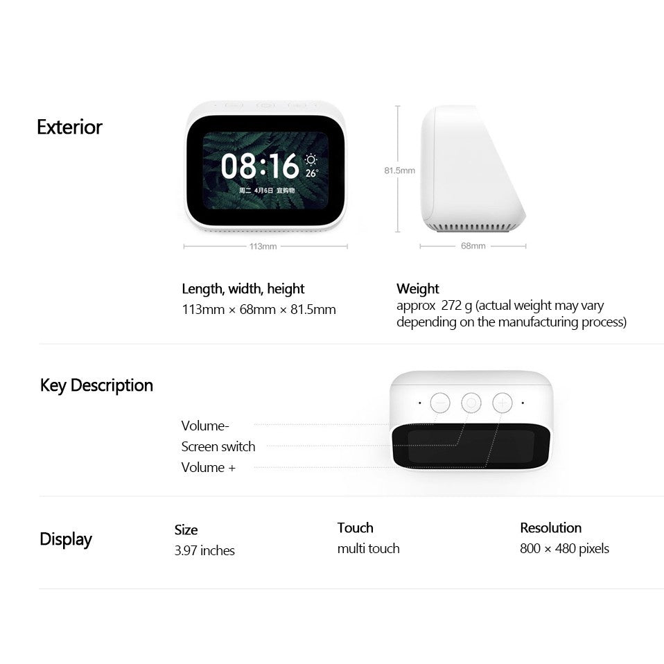 Xiaomi Smart Clock AI Touch Screen Bluetooth Speaker